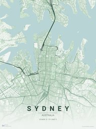 Sydney city map poster in Forest