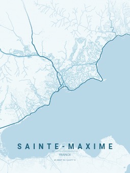 Sainte-Maxime coastal map poster